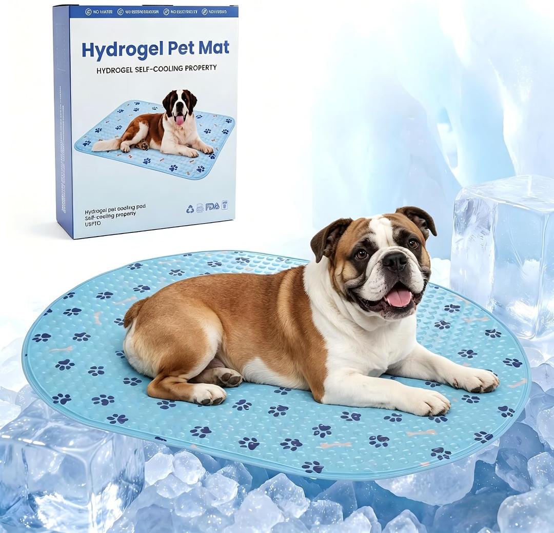 Dog Cooling Mat, Patented Gel Cooling Dog Bed, Non-Slip Waterproof Gel Cooling Pad for Medium Dogs, Pet Cooling Mat for Indoors Outdoors, Crate Kennel Car Travel 24.5"x36"