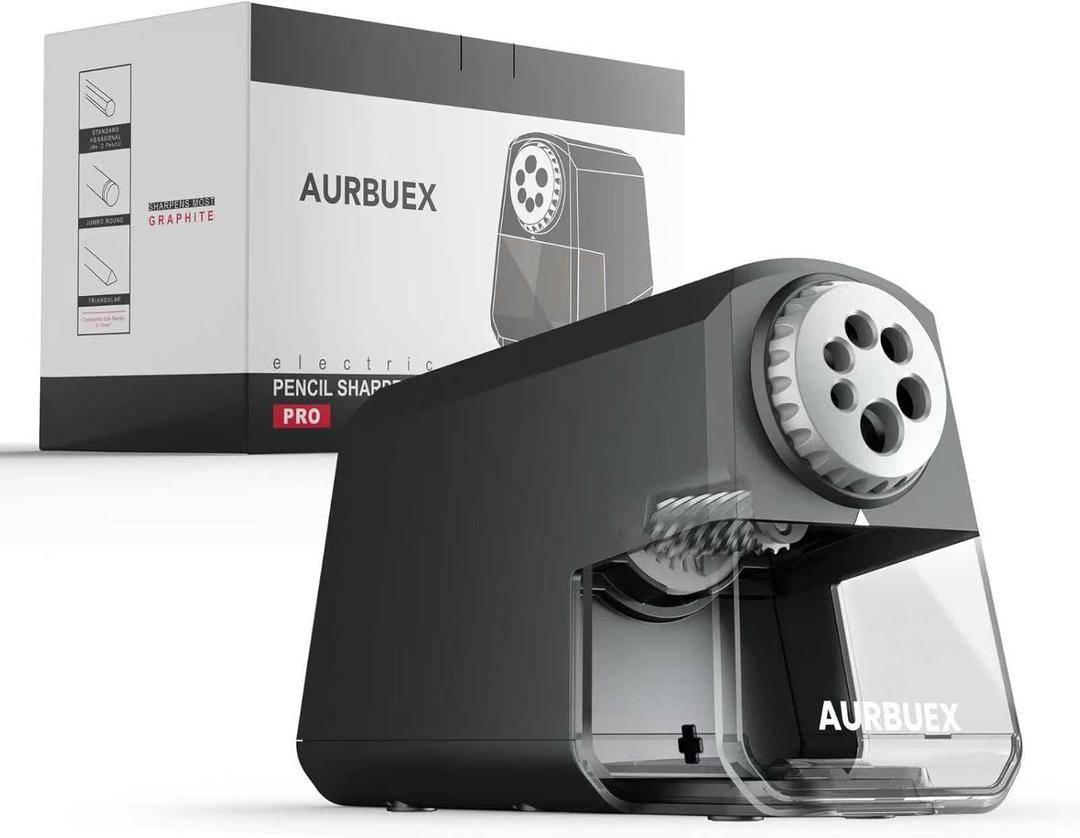 Heavy Duty Electric Pencil Sharpener  6-Hole for 6-12mm Pencils, Auto Start/Stop, Fast 4s Sharpening, Zinc Alloy Blade, 10,000+ Sharpenings  Ideal for Classroom, Office & Art Use(S260)