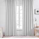 Deconovo Blackout Curtains, Thermal Insulated, W52 x L84 2 Panels, Back Tab, Machine Washable, Room-Darkening Drapes for Bedroom/Living Room Greyish White