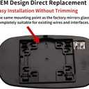 Passenger Side Mirror Replacement for 2011-2017 Chrysler 200, 2012-2021 Chrysler 300, 2011-2021 Dodge Charger, 2012-2021 Dodge Challenger Mirrors Glass - Convex Heated Right Rear View Mirror