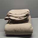 106×96" Light Brown Cotton Blanket