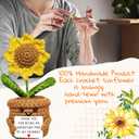 Thank You Gifts for Women Men, Handmade Positive Crochet Sunflower with Card, Thanksgiving Appreciation Gift for Teacher, Friend, Mom Mothers Day Christmas, Dad Fathers Day Birthday