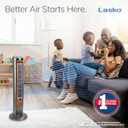 Lasko Oscillating Tower Fan with Remote, Quiet Floor Fans for Bedroom, 42", Woodgrain and Grey, T42954