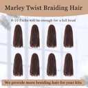 Marley Twist Braiding Hair 24 inch Afro Kinky Curly Crochet Braids 8 Packs Cuban Twist Crochet Braids Synthetic Low Maintenance Skin-Friendly Marley Hair Extensions(33#, Packs of 8)