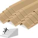 15 Pack Rubber Stair Nosing - 3.3Ft Stair Anti-Slip Adhesive Strip, Made of Wear-Resistant Rubber, Mute, Easy to Install - Indoor/Outdoor (15, Light Brown, 3.3Ft)