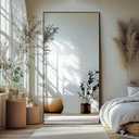Delma Wall Full Length Mirror,Standing Mirror Full Body,Large Floor for Wall Door Bedroom Bathroom Living Room with Aluminium Frame(with Stand,70x30-Black)