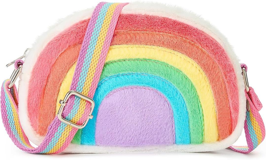 Toddler Purse Easter Basket Stuffers Gifts for Kids: 2-8 Year Old Girl Birthday Gift, Rainbow Crossbody Bag