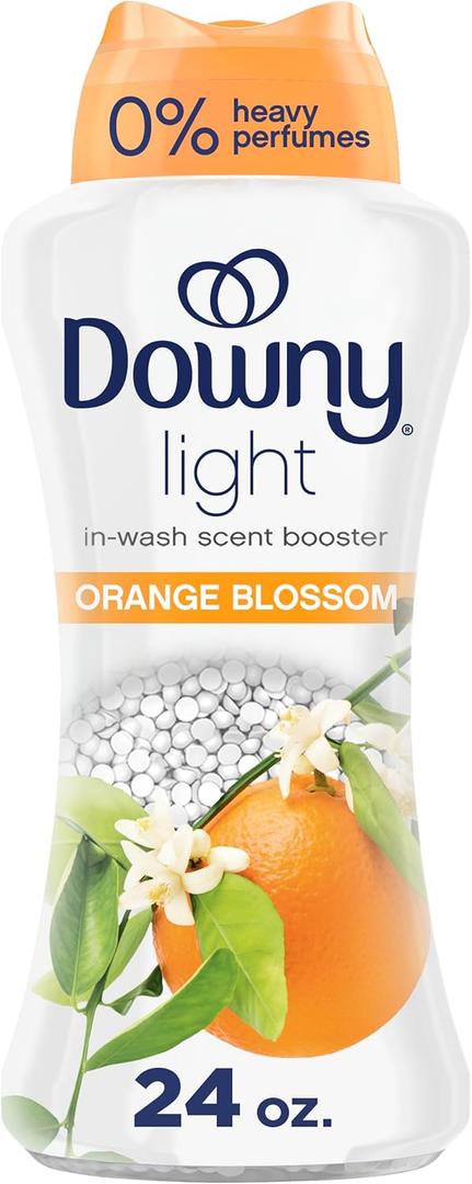 Downy Light Laundry Scent Booster Beads for Washer, Orange Blossom Scent, 24 oz, No Heavy Perfumes, Downy Scent Booster Beads, Laundry Scent Boosters (24 Ounce (Pack of 1))