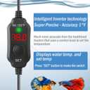AquaMiracle Mini Aquarium Heater 5V/2A USB 10W Small Fish Tank Heater for Tanks up to 1 Gal, Digital Display Thermostat Betta Heater with Dry-Run & Overheat Protection, Memory Function