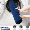 YIHOUSE 3 Piece Navy Blue Bathroom Rug Set, Soft Non Slip Bath Mats, Extra Thick Memory Foam, Machine Washable for Tub, Toilet and Floor