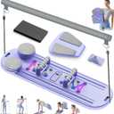 Pilates Board Pilates Reformer Set, Multifunctional Abdominal Pilates Board for Home Workout, 15-in-1 Foldable Ab Core Trainer Board, Solid Pilates Reformer Set for Full-Body Exercise Purple Pilates Board