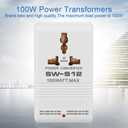 100W Power Converter AC110V/120V to 220V/240V Step-Up&Down Voltage Converter Travel Adapter Transformer
