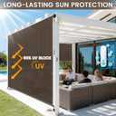 Outdoor Roller Shades for Patio, Mocha 12' W x 8' H Cordless Patio Shades Roll Up Outdoor Blinds with Splicing Design, 90% UV Protection for Porch Gazebo Pergola, 144"W x 96"H