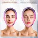 V-Line Sculpting Face Mask Silicone Chin Strap for Jawline Tightening & Double Chin Reduction (23-27 Inches) (Rose purple)