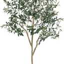 Artificial Olive Tree for Living Room Decor, 6FT Tall Faux Silk Plant Artificial Tree in Potted Oliver Branch Leaves and Fruits for Modern Home Decor Indoor