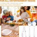 18 Pcs Plastic Serving Utensils 9" Clear Disposable Utensils Set Includes Spoons, Serving Forks, Tongs for Birthday, Wedding Parties, Buffet Cutlery Food (Clear)