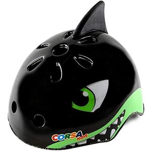 Kids Toddler Bike Helmet, Adjustable and Multi-Sport for Child Boys and Girls, 2 Sizes (Medium: 54-58 cm / 21.3"-22.8", Shark(Black))