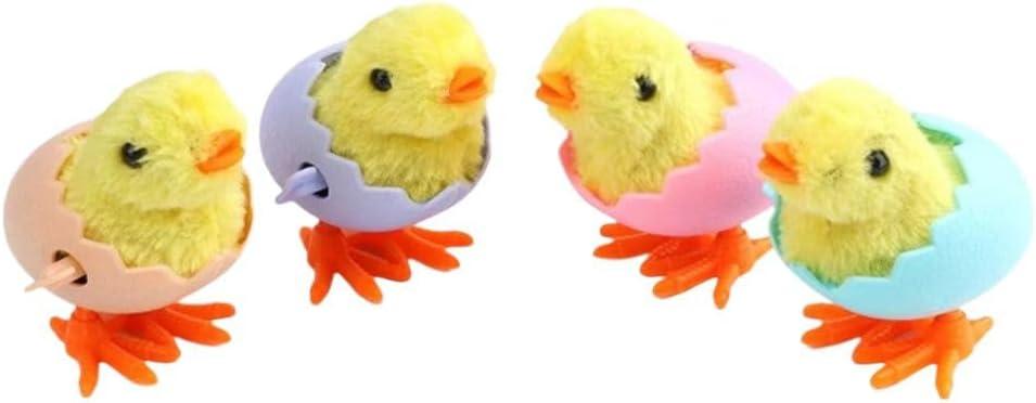 2 x 4 Pcs Wind-Up Jumping Chicks & Hopping Bunnies Toys with Wings for Kids  Easter Egg & Goody Bag Fillers, Toddler Party Favors, and Gifts (Medium)