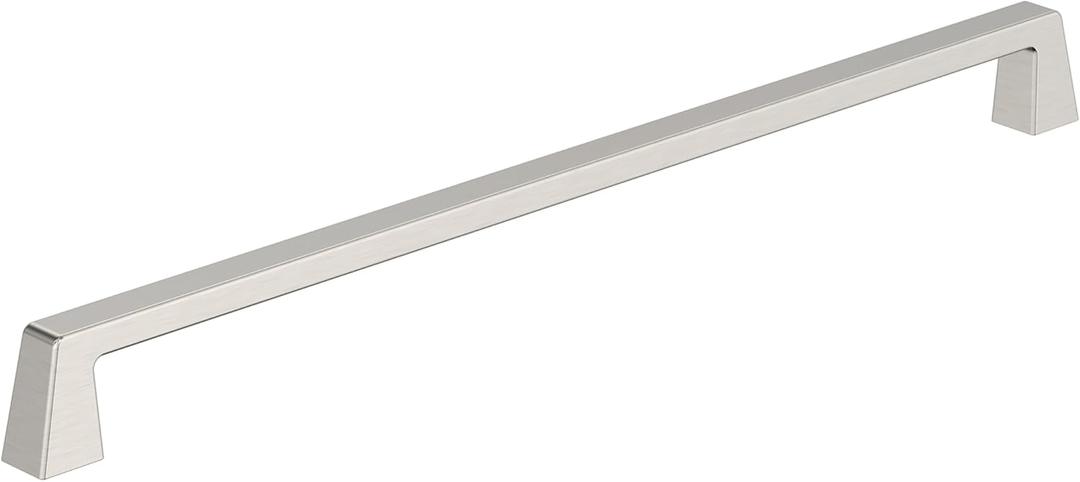Amerock BP55284G10 | Satin Nickel Cabinet Pull | 12-5/8 in (320 mm) Center-to-Center Cabinet Handle | Blackrock | Drawer Pull | Kitchen Cabinet Handle | Furniture Hardware
