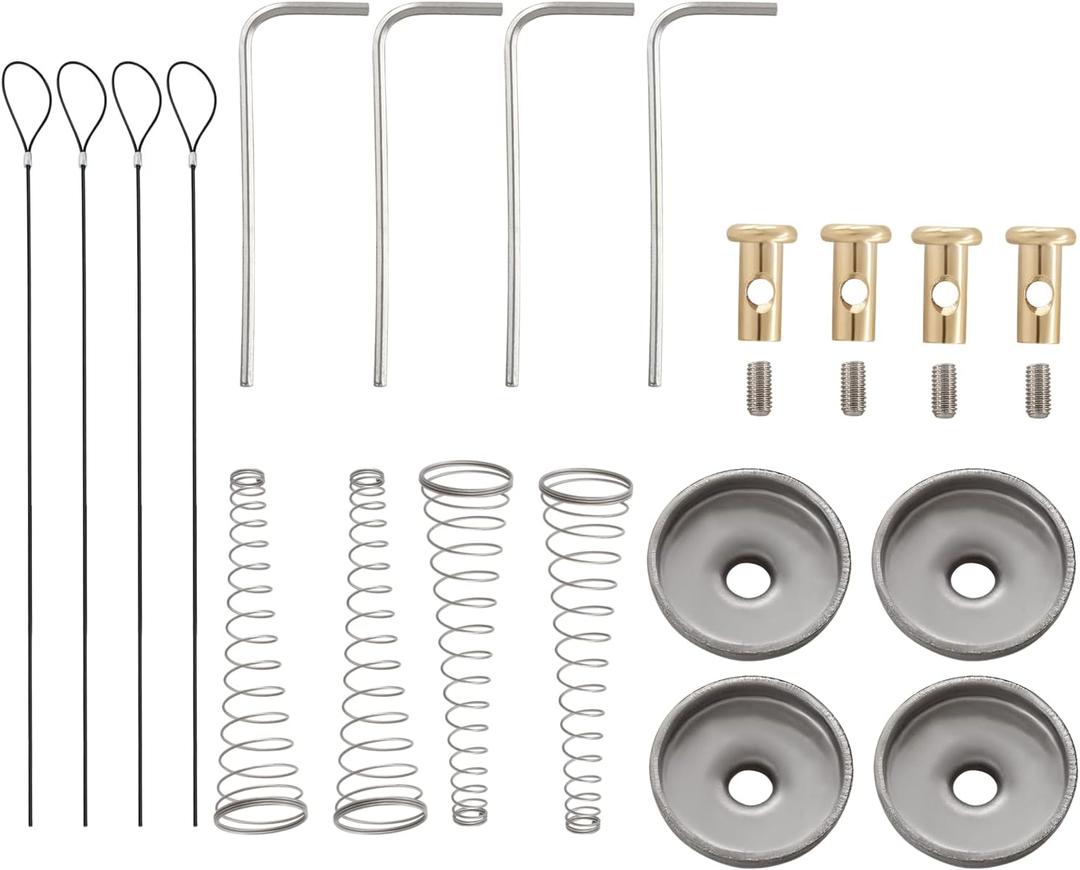 Biaungdo 4 Sets Gate Latch Cable Pull, Black Spring with Adjustable Door Latch Gate Opener for Metal Wooden Fence, Garden