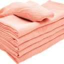 Voya Cotton Napkins Set of 6, 40 x 40cm Cloth Napkins Soft, Washable, Durable, Absorbent, Table Dinner Napkins Cloth for Party, Restaurant, Weddings (Pink)