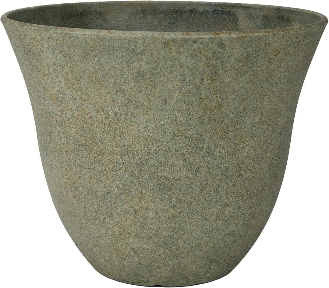 Classic Home and Garden Honeysuckle Resin Planters - Lightweight Indoor & Outdoor Plant Pots - UV-Resistant Plastic Flower Pots - Pot Planters for Flowers & Herbs (15" Fossil)
