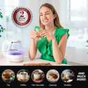 OVENTE Electric Kettle, 1.5L Borosilicate Glass Countertop Water Heater and Boiler for Coffee or Tea, BPA-Free, Auto Shut-Off, Boil-Dry Protection, Removable and Washable Spout Filter, White KG83W