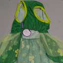 cyeollo St. Patrick's Day Dog Dress Lucky Shamrock Pet Tulle Skirt with Bowtie Holiday Dog Dresses for Small Dogs Cats Apparel, Green XL