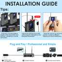 HOTEC UHF Wireless Microphone System with Dual Lapel/Lavalier and Headset Microphones Over PA, Mixer, Speaker, Karaoke Machine for Church, Training, Classroom, Interview (H-K25)
