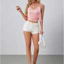 SweatyRocks Women's Fringe Sleeveless Boho Tassel Tank Top Slim Fit Cami Summer Tops (Pink, XL)