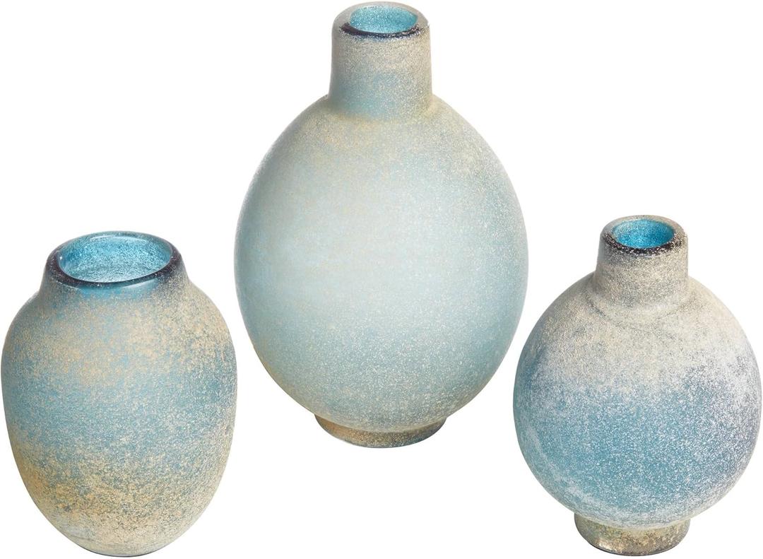 Mercede Blue-Green Modern Vases - Set of 3 by Uttermost