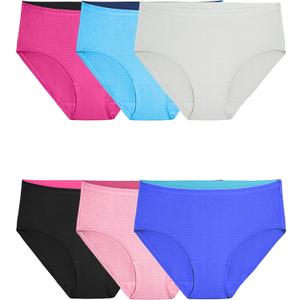 Fruit of the Loom Women's Breathable Underwear, Moisture Wicking Keeps You Cool & Comfortable, (8, Micro Mesh - Low Rise Brief - 6 Pack - Colors May Vary)