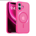 Magnetic for iPhone 17 Case,[Anti-Slip][Compatible with MagSafe][Military Grade Drop Protection] Shockproof Protective Translucent Matte Phone Case for iPhone 17 Case,Hot Pink