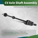 Front Passenger CV Axle Compatible with Soul Elantr-a 2011-2016 | CV Axle Shaft Assembly Right Side Replace 66-3737 Compatible with Soul L4 2.0L 2012-2013