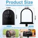 Moxweyeni 6 1/4 Inch by 8 Inch Mailbox Door Replacement Black Metal Snap-in Door Mailbox Cover with Magnetic Closure Durable Mail Box Repair Kit for Brick Mail Box Rusted Standard