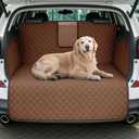 Lekereise SUV Cargo Liner for Dogs - 53.15 * 78.74 inch Waterproof Pet Trunk Cargo Cover Mat for SUVs Sedans Non-Slip Pet Car Seat Protector Universal Fit SUVs Sedans Trunks Vans - Brown