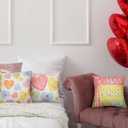 17 Pcs Valentines Day Conversation Hearts Tree Ornament Extra Large Sweet Candy Conversation Heart Tree Ornaments Be Mine Kiss Me Love Forever Heart Cut Outs for Valentine Home Decor