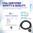 [2025 Upgraded] BlueStars 6FT Propane Hose Adapter 1lb to 20lb with QCC1/Type1 for 5-40lb Propane Tanks - for Weber Q Grill, Coleman Camp Stove, Buddy Heater, Blackstone Griddle with CGA600 Connection