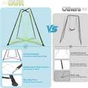 Swing Stand with Sensory Swing, Swing Frame with Pod Swing, X-Shaped Swing Set, Metal Swing Chiar with Stand for Adults Indoor and Outdoor 330LBS (Aqua Gradient)