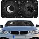 Windshield Sun Shade Foldable Car Front Window Covers for Car Accessories Sun Heat UV Rays Visor Protector Protection for Universal Cars SUV Truck (Sun Moon)