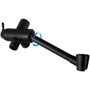 YDmeet All Metal Shower Diverter Valve With HandShower Holder - Upgraded 3 Way Shower Head for Handheld and Fixed Rain Showerhead - Universal G1/2 Arm, Bathroom Part, Matte Black