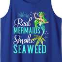 Real Mermaids Smoke Seaweed For Girls Who Are Smokers Shirt Tank Top, Large