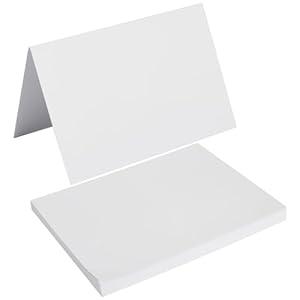 50 Pack Blank Cards Folded Cardstock Thank You Blank Greeting Cards for Invitations, Wedding, Greeting Cards, All Occasion DIY, 3x5 Folded Cards White