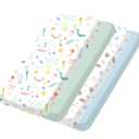Bimocosy Mini Crib Sheets, Pack and Play Sheets for Baby Girl Boy 4 Pack, Size 38"x 26" for Playard Mattress, Portable Mini Crib, Soft Pack N Play Sheets Fitted, Ocean World/Shell/Blue/Green (Pack N Play Sheets 4PK)