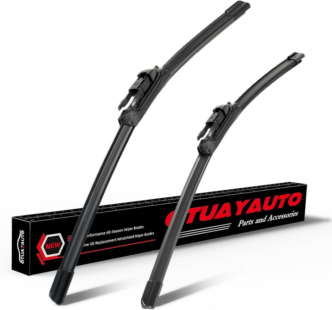 OTUAYAUTO Premium Windshield Wiper Blades - Replacement BMW 320i 2013-2018,328i 2010-2016,335i 2010-2015,M3 2015-2018,Audi A3/A3 Quattro 2006-2013 Pinch Tab Front Window Wipers - 24"+19" (Pack of 2)