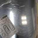 Arched Vanity Wall Mirror 36 x 24 Inch Beaded Wood Frame Boho Farmhouse Decorative Mirror for Bathroom Bedroom Entryway Living Room (Vintage White)