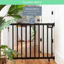 Summer Infant Deluxe Stairway Simple to Secure Safety Pet and Baby Gate,30'-48' Wide, 32' Tall, Install on Wall or Banister in Doorway or Stairway,Hardware Mount, Auto Close Walk-Thru Door-Black Wood
