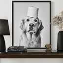 Golden Retriever Funny Bathroom Unframed Wall Art Print Poster, Dog Pet Lover Picture Painting Artwork Bedroom Living Room Office Dining Room 151C (Golden Retriever Funny Bathroom, 20"L x 16"W, Unframed)