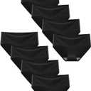 Finihen Teen Girls Underwear Seamless Big Girls Panties No Show Multipack (15-16 Years, Black)