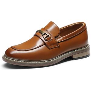Bruno Marc Boys Dress Slip-on Penny Loafer Size 2 (Brown)